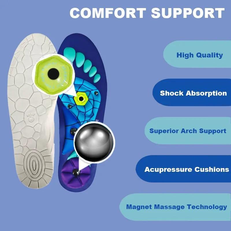 Magnets Shock Absorbing Insoles for All Day | 220+ lbs Plantar Fasciitis High Arch Supportinsoles for Men Women,Work Boot Shoe Insole, Absorb Shock with EveryStep, RunPro Insoles for Running Shoes -Arch Support Inserts to Help Reduce Fatigue