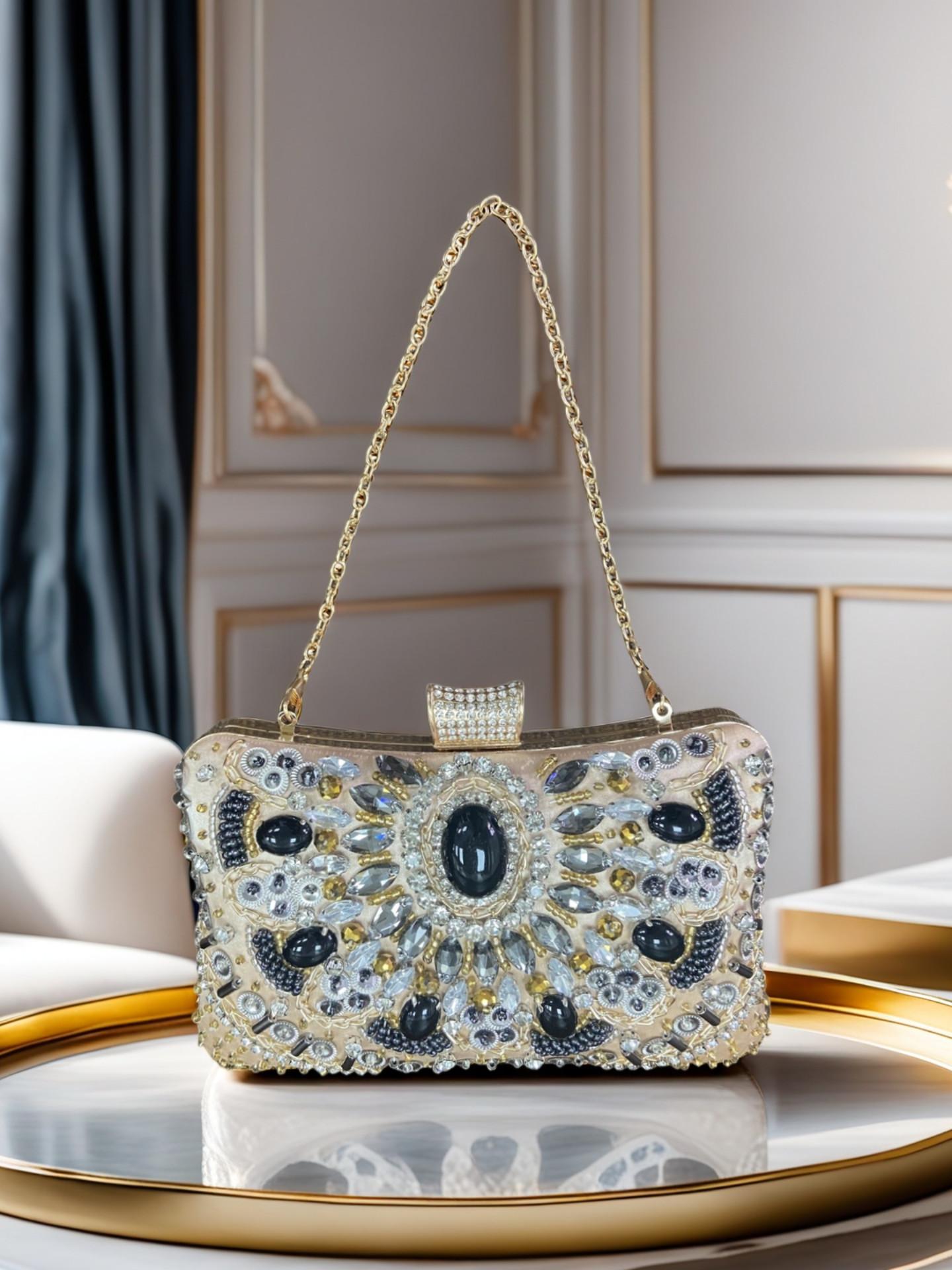 Fashion Handmade Beaded Evening Bag for Women, Bridal Wedding Clutch, Versatile Party Shoulder Crossbody Bag, Perfect Gift for All Occasions