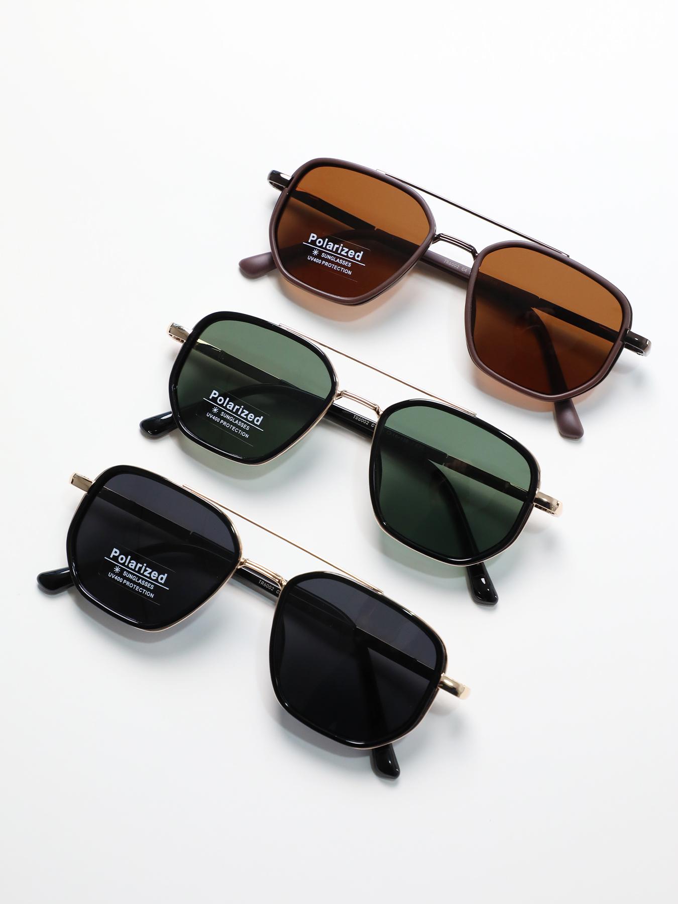 Unisex Fashionable Modern Trendy Sunglasses, Trendy Shades, Geometric Frame Trendy Casual Sunglasses for Everyday Use, Fashion Accessories for Outdoor Activities