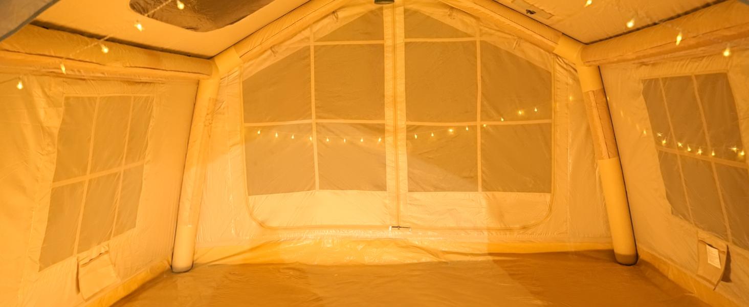 Lilypelle 2/6/8 Person Inflatable Camping Tent, Easy Setup Blow Up Air Tent with Hand Pump, Waterproof 4-Season Glamping Tent with Large Mesh Windows for Couples, Group & Family Lilypelle 2/6/8 Person Inflatable Camping Tent, Easy Setup Blow Up Air Tent with Hand Pump, Waterproof 4-Season Glamping Tent with Large Mesh Windows for Couples, Group & Family