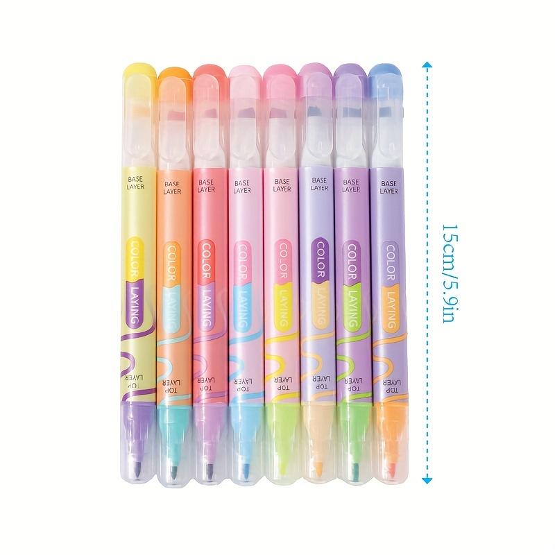 8/16 color highlighter pen set, double-ended two-color marker pen, color-changing magic pen, creative pen, Holiday gift pen, non-transparent, non-fading, suitable for diary, school and office supplies - ideal Christmas and Easter gifts