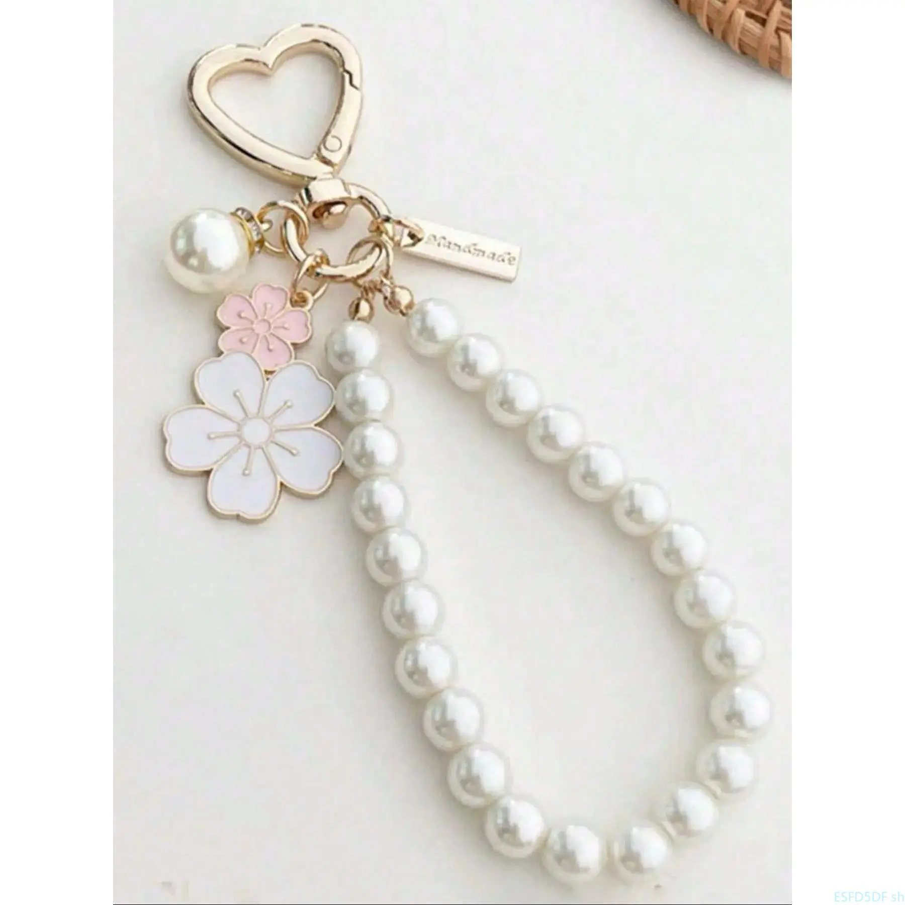 Women’s Beaded Keychain Pendant - Flower Motif, Faux Pearls, Lightweight Elegant All-Match Accessory for Daily Use, Birthday Gifting (Sports & Outdoor, Leisure & Outdoor Recreation Equipment), Birthday Gift Ideas, One Size universal fruit