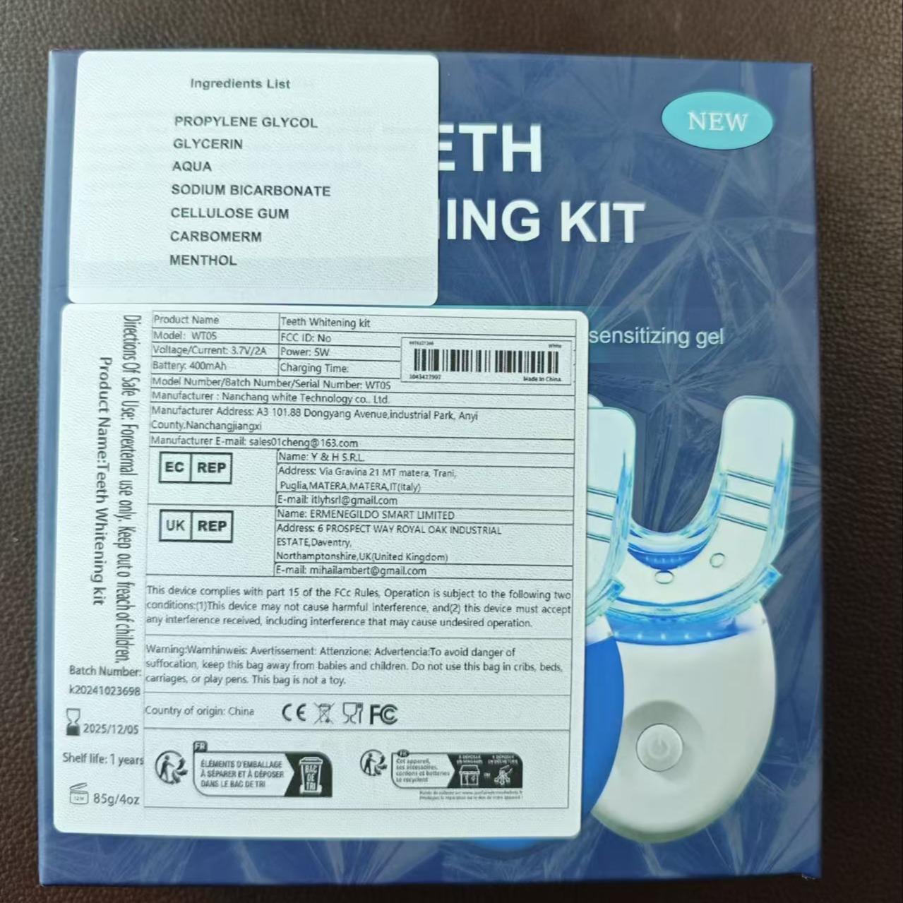 LED Teeth Brightening Kit, 2 Sets Teeth Tool Kit with Carbamide Peroxide Teeth Brightening Gel, Safe Enamel for Oral Care