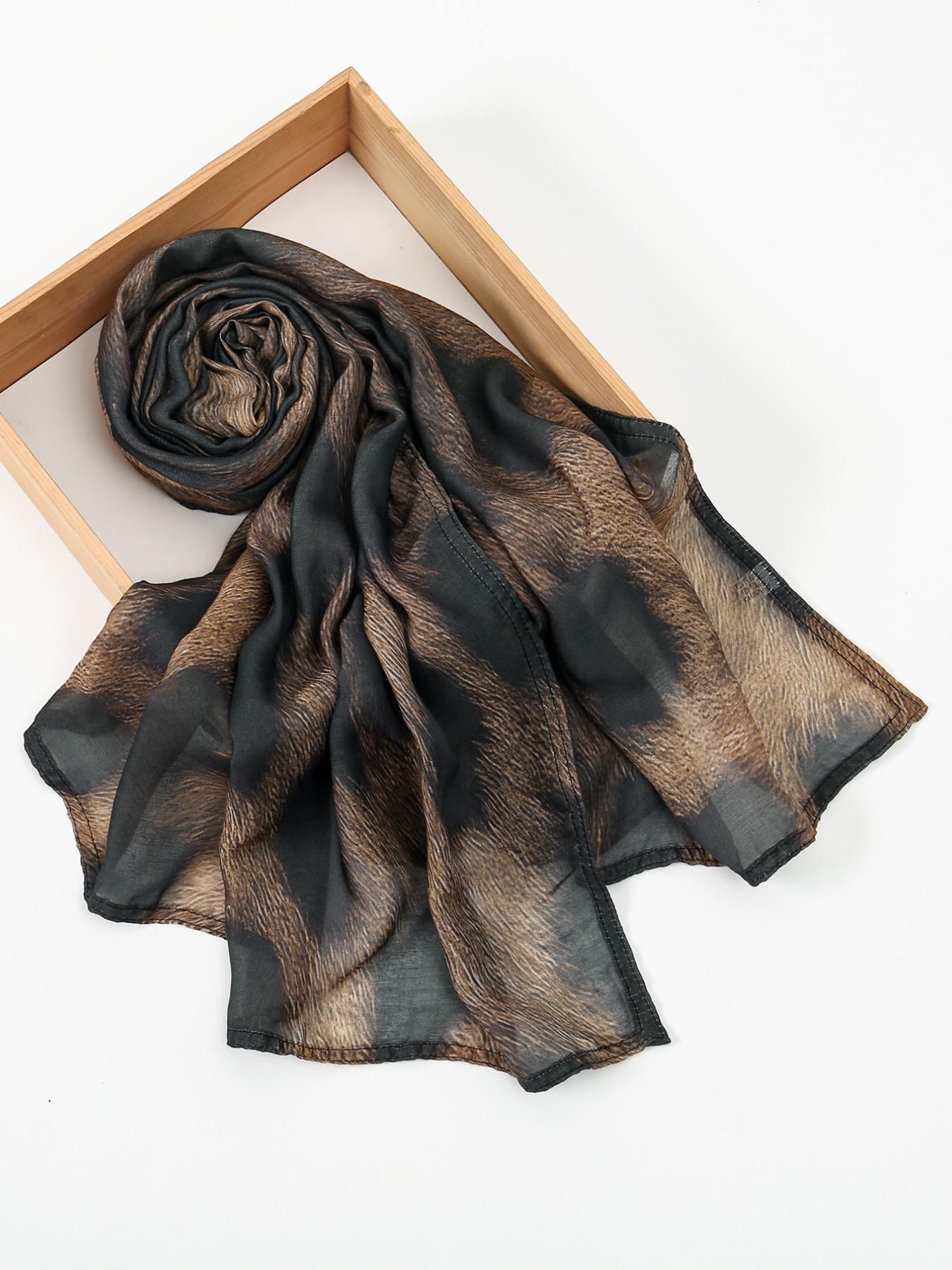 1PC Women's Bohemian Style Watercolor Floral Print Hijab Vela Headscarf/Scarf, Casual Soft Windproof Shawl, Suitable For Daily Wear For Dress Turban Hijab