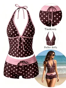 2026 New Summer Women's Two-Piece Plaid Stylish Bikini Set, Retro Sportswear, Perfect for Pool Parties and Luxury Beach Vacations
