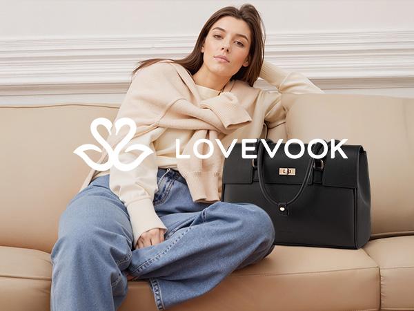 LOVEVOOK Retro Laptop Bag, Clamshell + Rotating button Design, PU Leather Women's Work Handbag Crossbody Bag, Waterproof Business Office Professional Handbag Shoulder Bag, Suitable for Most 15.6-inch Computers,TikTokShopSpringStatements LOVEVOOK Retro Laptop Bag, Clamshell + Rotating button Design, PU Leather Women's Work Handbag Crossbody Bag, Waterproof Business Office Professional Handbag Shoulder Bag, Suitable for Most 15.6-inch Computers,TikTokShopSpringStatements