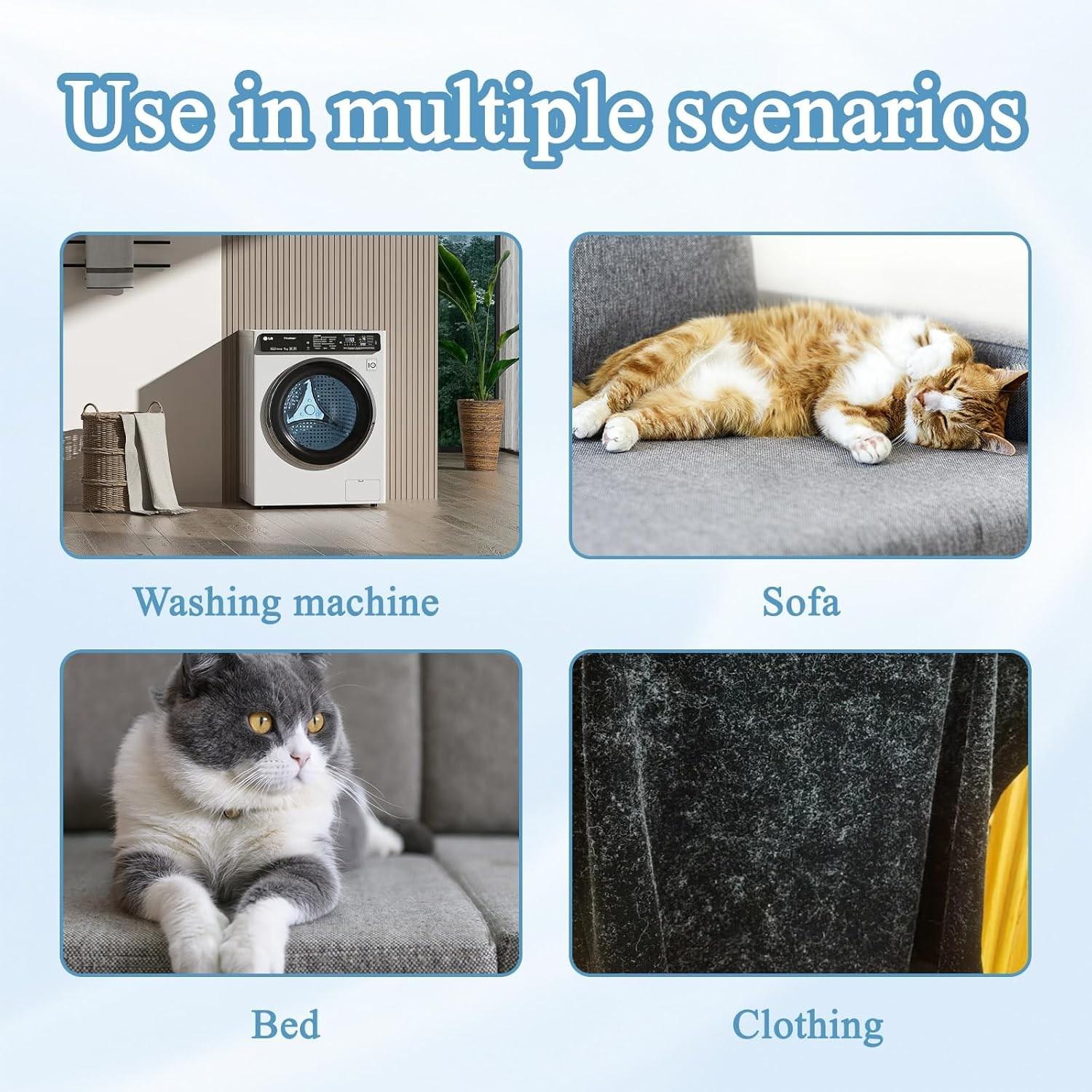 4-Pack Pet Hair Remover Set, Reusable Dog Cat Hair Removal Tool, Small Octopus Shape, for Washer Dryer Bedding Clothes