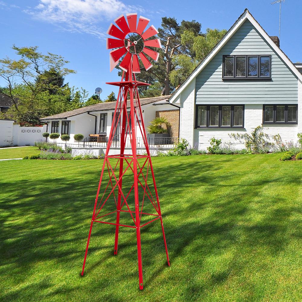 8FT Backyard Windmill | Durable Weather Resistant Four-Legged Tower | Perfect for Lawn and Garden Decor