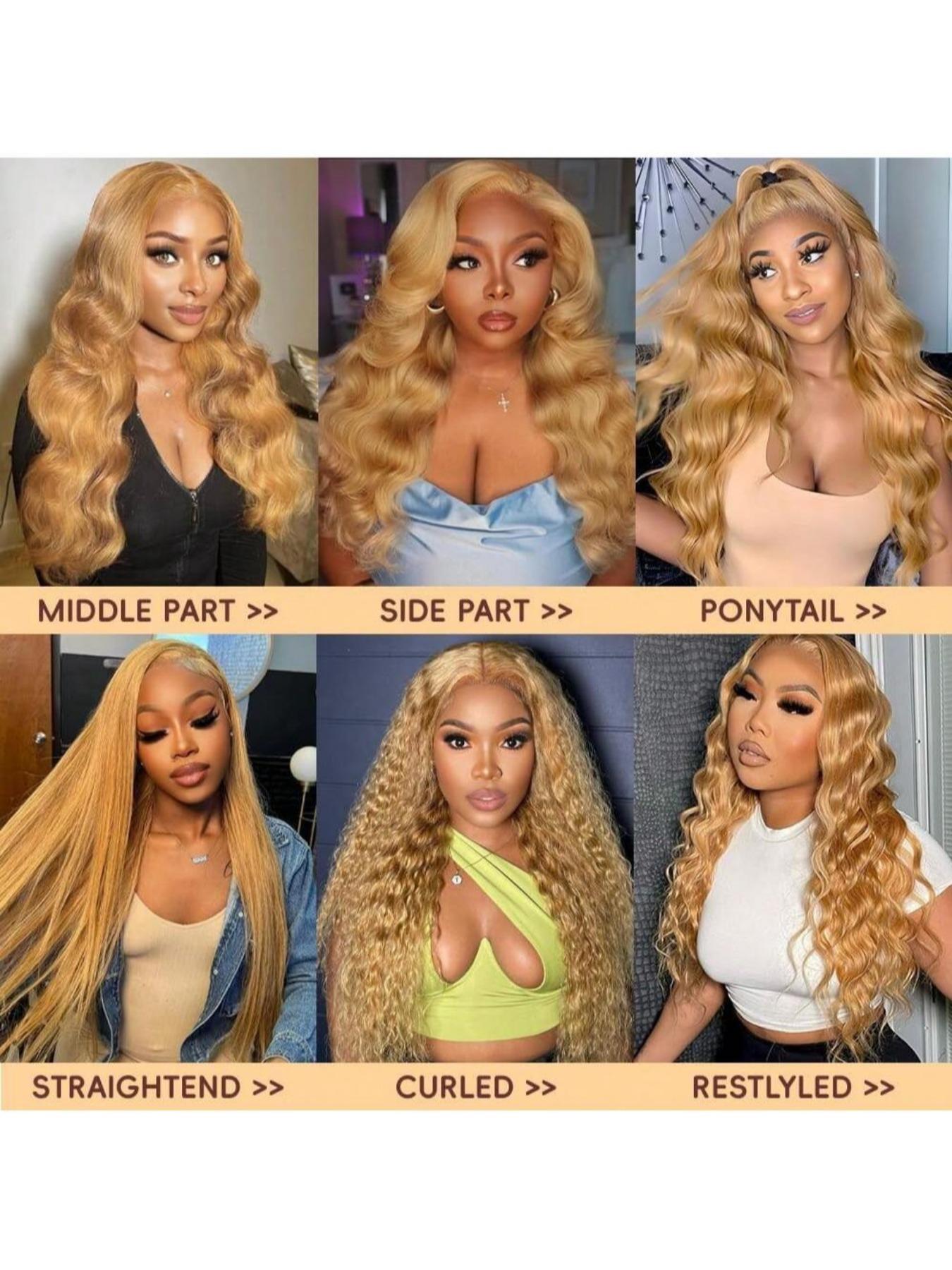 180% Density 30 Inch Honey Blonde 13x6 HD Lace Front Wig 