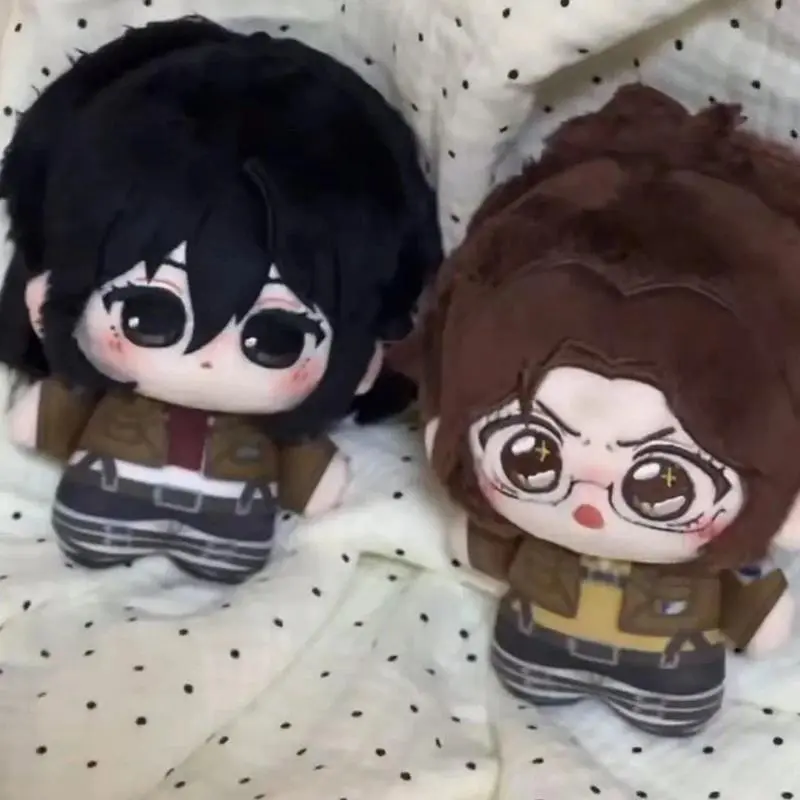 Anime Levi Ackerman Hange Zoe Cosplay Keychain Eren Jaeger Mikasa Ackerman Plush Cotton Doll Backpack Pendant Keyring Accessory
