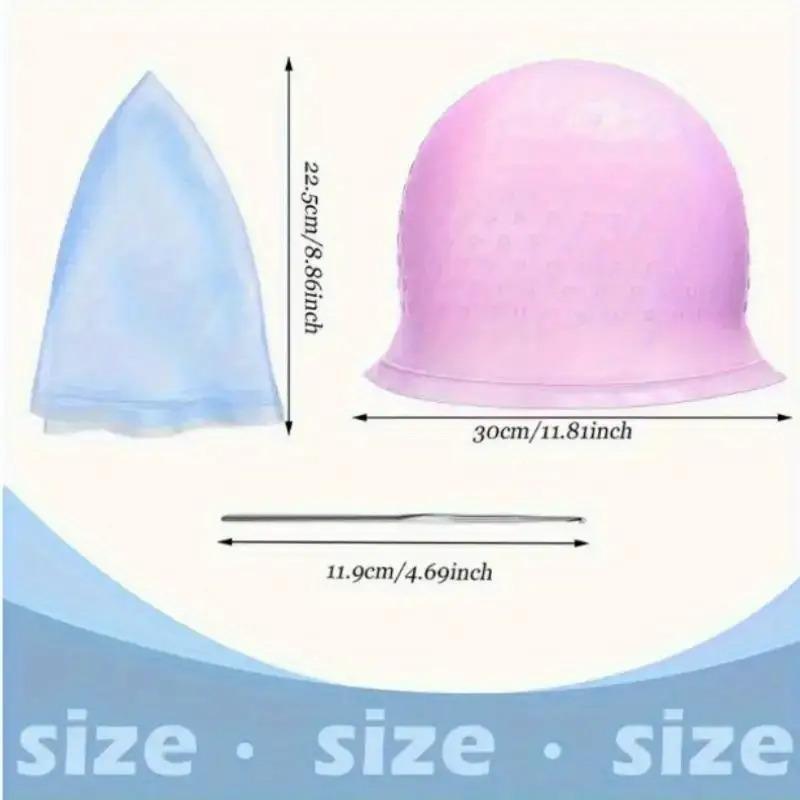 Professional Silicone Hair Dye Hat Set, Reusable Highlighting Hat with Hooks and Gloves, Ideal for Salon and Home Use, Recyclable