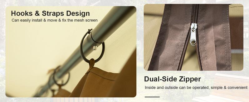 GOJOOASIS Patio Gazebo Tent Outdoor Canopy Shelter 10'x10' with Removable Netting,100 Square Feet of Shade for Garden, Backyard Deck and Lawns