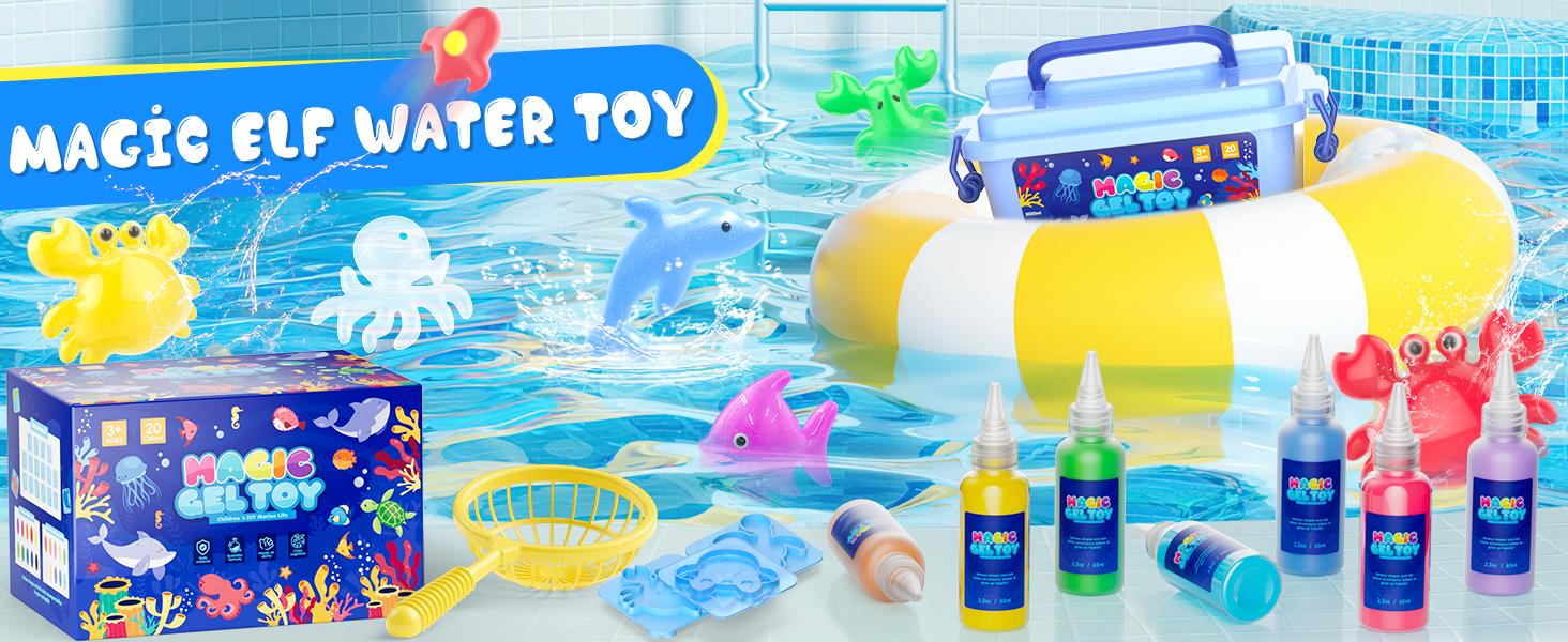 Magic Water Elf Toy Kit, Aqua Fairy Water Gel Kit, 20 Magic Gesl&16 Molds, Fun Summer DIY Craft Kit, Birthday Gifts & Party Favors for Kids Ages 3+