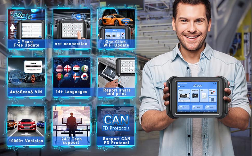 XTOOL D9S Automotive Diagnostic Tool, Topology Map, Bidirectional Control, ECU Coding, Full Diagnostics 42+ Resets, Active Tests DOIP/CAN FD, 3 Years Update Car Scanner, Springtok OBD2 XTOOL D9S Automotive Diagnostic Tool, Topology Map, Bidirectional Control, ECU Coding, Full Diagnostics 42+ Resets, Active Tests DOIP/CAN FD, 3 Years Update Car Scanner, Springtok OBD2