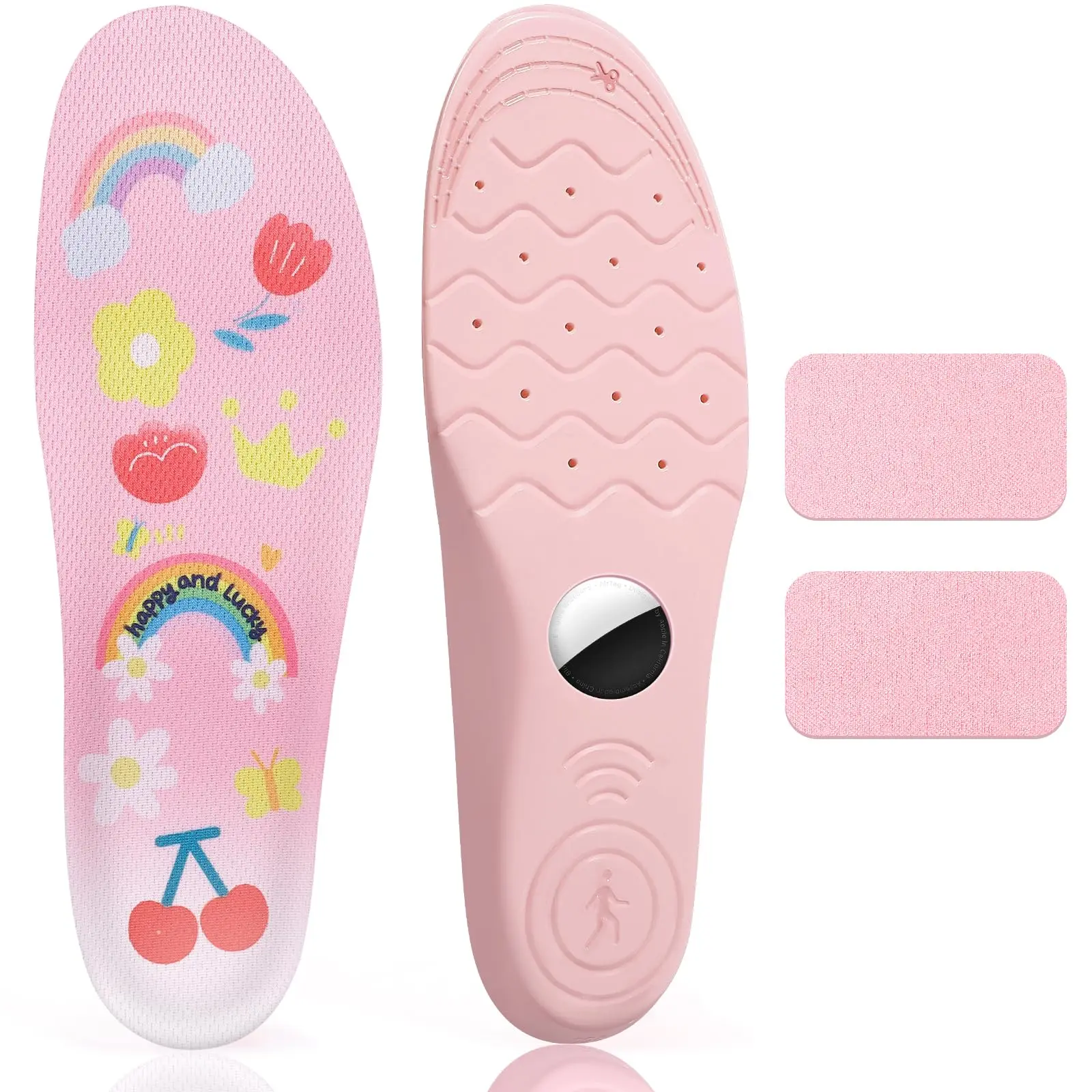 AirTag Hidden Holder Insoles - PU Cushioned Shock-Absorbing Shoe Inserts, Universal Size Discreet Fit Secure Mount, Comfortable for Kids & Adults (Tracking Device Compatible)