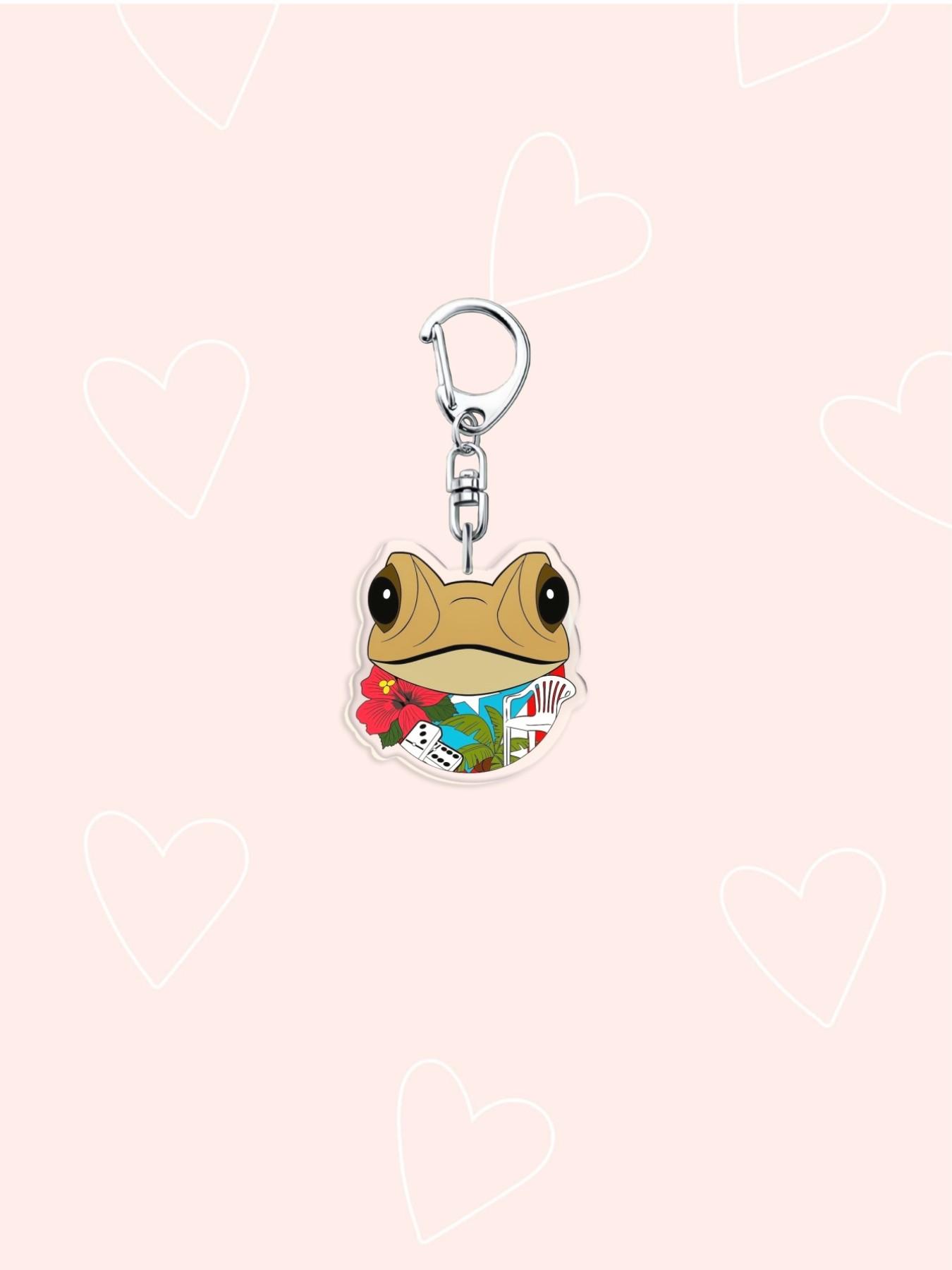 Cosplay Singer Bad Rabbit Red Heart Acrylic Keychain Cute Frogs and Sharks bagcharm Cute phone Pendant Keyrings Jewelry Accessories For Fan Gifts