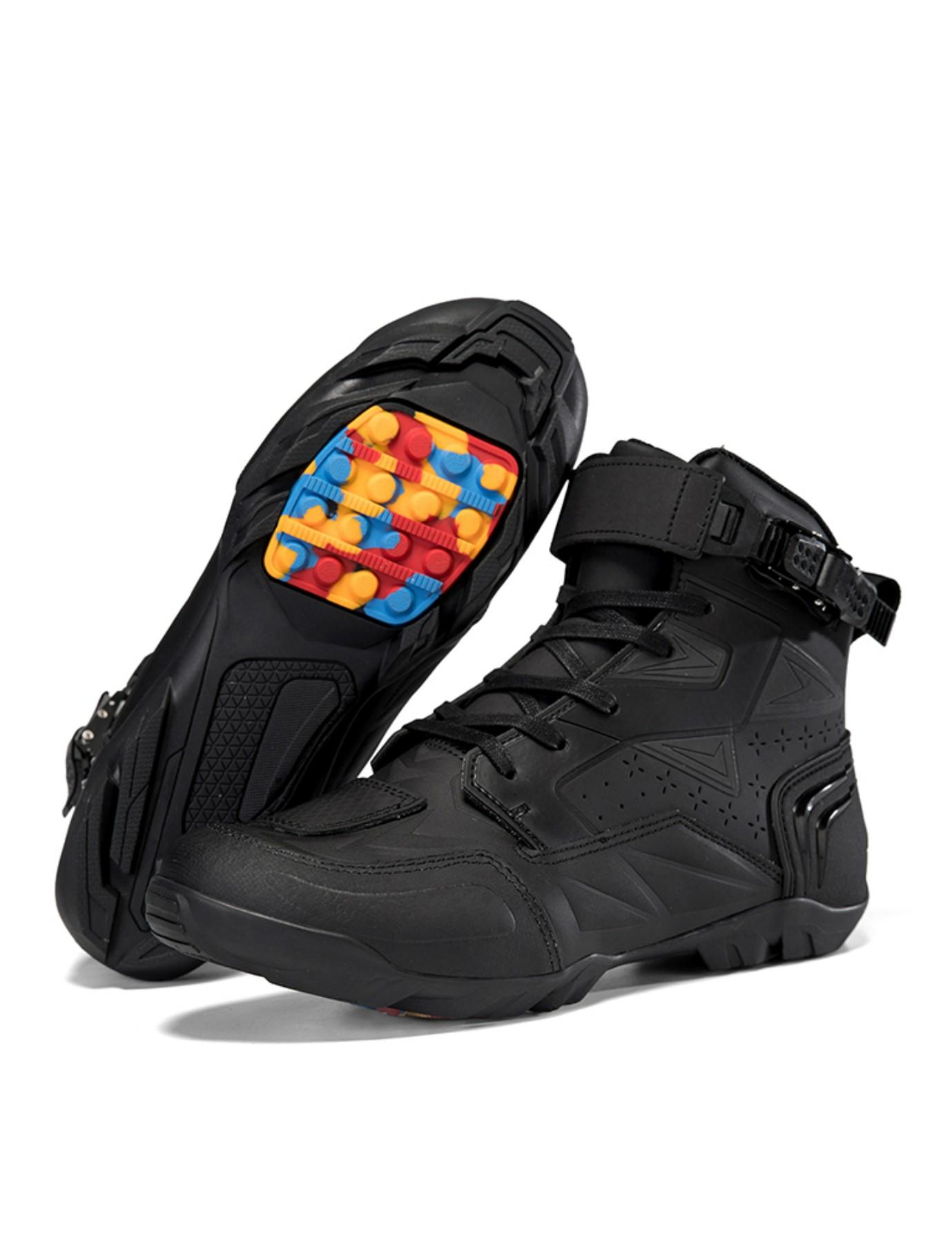 Men's Motorcycle Riding Shoes, Anti-Slip Racing Boots, Waterproof Safety Design, Comfortable and Secure, Ideal for Safe Cycling