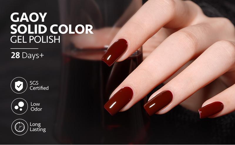 GAOY Burgundy Red Gel Nail Polish Set for Christmas Nails Holiday Gift Pick 6 Colors Including Dark Red Cherry Wine Red Gel Polish Kit U V LED Soak Off Nail Polish Home DIY Manicure Nail Salon Varnish