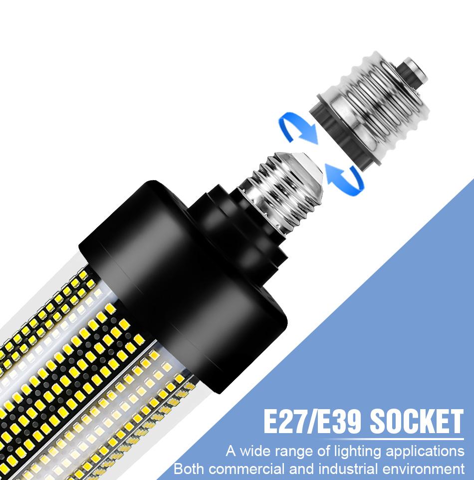 100W E39+E27 LED Corn Light Bulb AC100~277V Warehouse Factory Recessed Ceiling Straight Candle Lamp 80W Daylight 60W Indoor Office Storeroom Basement Parking Lot Garage No Flicker Eye Protection Energy Saving Safety Commercial Lighting Fixture Cool/Warm