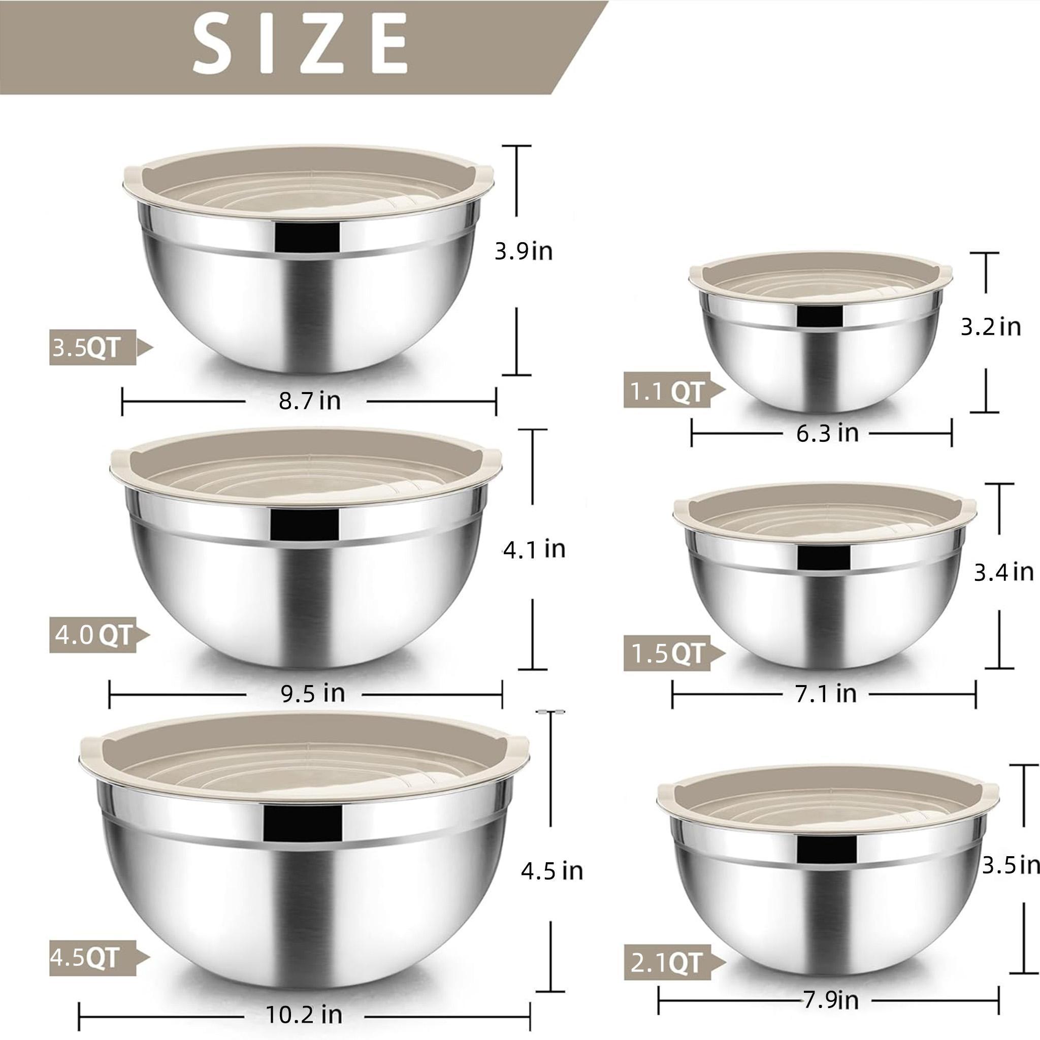 23PCS Stackable Nesting Stainless Steel Mixing Bowls Set | with Lids, Graters, Whisk & Complete Baking Utensils