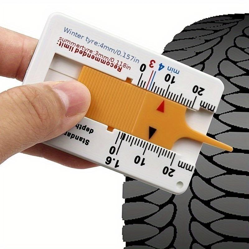 Tire Tread Depth Gauge - Portable 0-20mm Tire Wear Measuring Tool, Non-Electric Power Supply, Easy-Read Vernier Caliper for Car, Motorcycle, Truck, Trailer Wheels, Accurate Wear Assessment Indicator