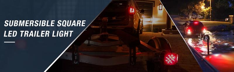 Nilight 2PCS Square LED Trailer Light Kit Low Profile Submersible IP68 LED Stop Turn Tail Side Marker License Light for 12V Utility Trailer Boat Camper RV Trucks Marine Snowmobile  dealsforyoudays