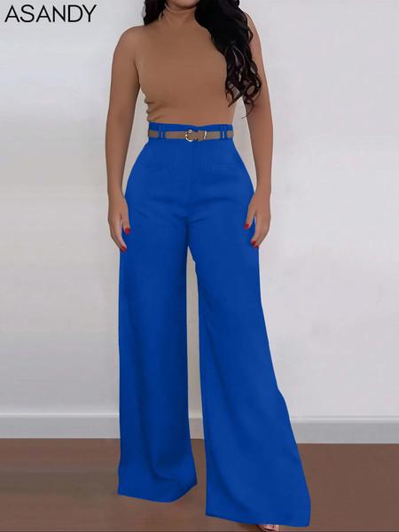 Women's Fashion High Waist Wide Leg Pants, Casual Style, Comfortable Fit, Perfect for Daily Wear & Office