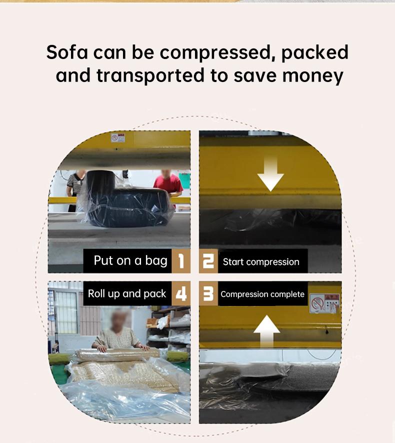 132''U-Shape Modular Sectional Couch Sofa Boneless Compressed Corduroy Modern Sleeper Space-Efficient Convertible Design 3 Packages Shipping