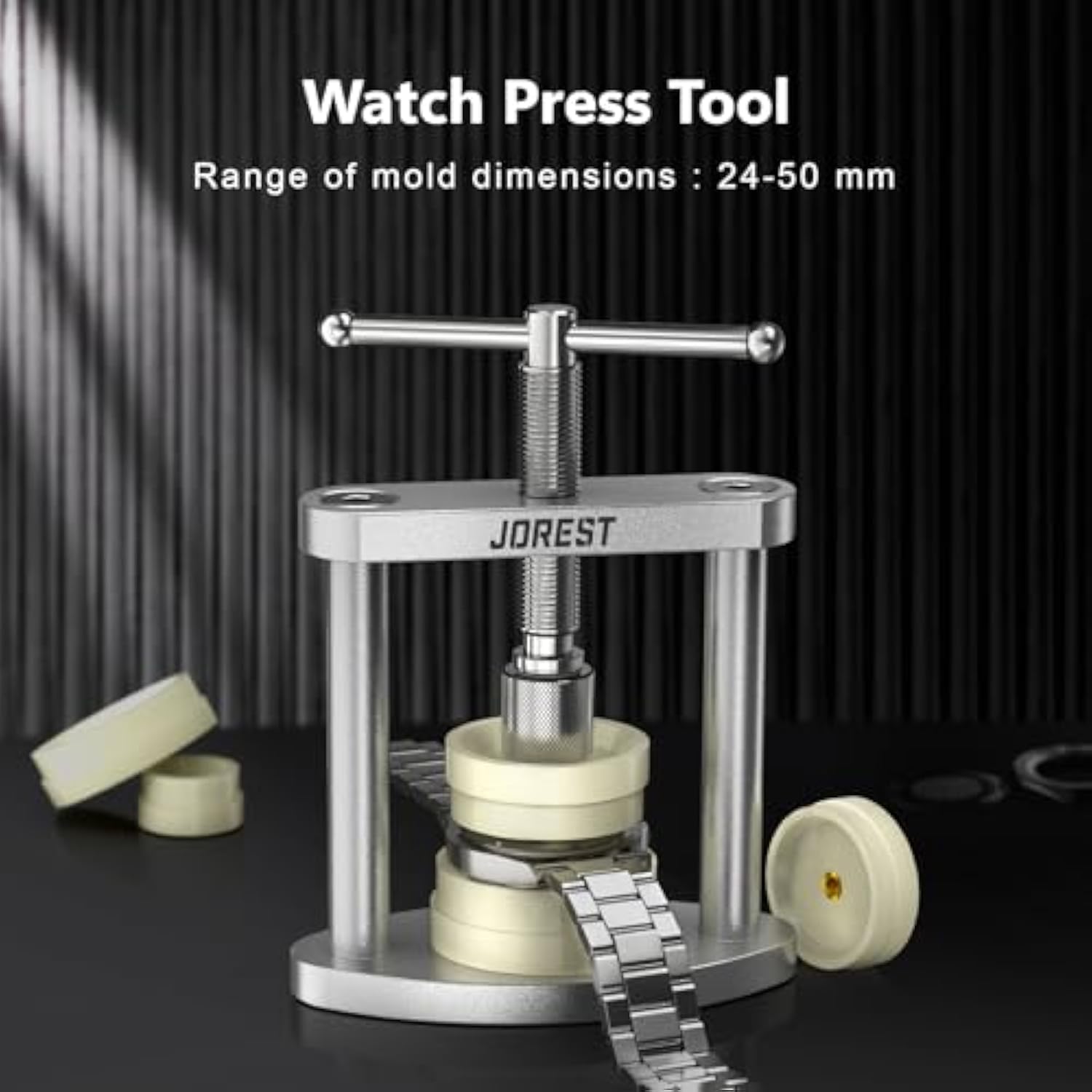 JOREST Watch Repair Kit + Watch Press Tool, Battery Replacement, Strap Adjustment, Wrench Opening Back Cover, Case Opener/Closer, Link Remover Sizing Bracelet, Screwdriver Band Pin Removal, Spring Bar