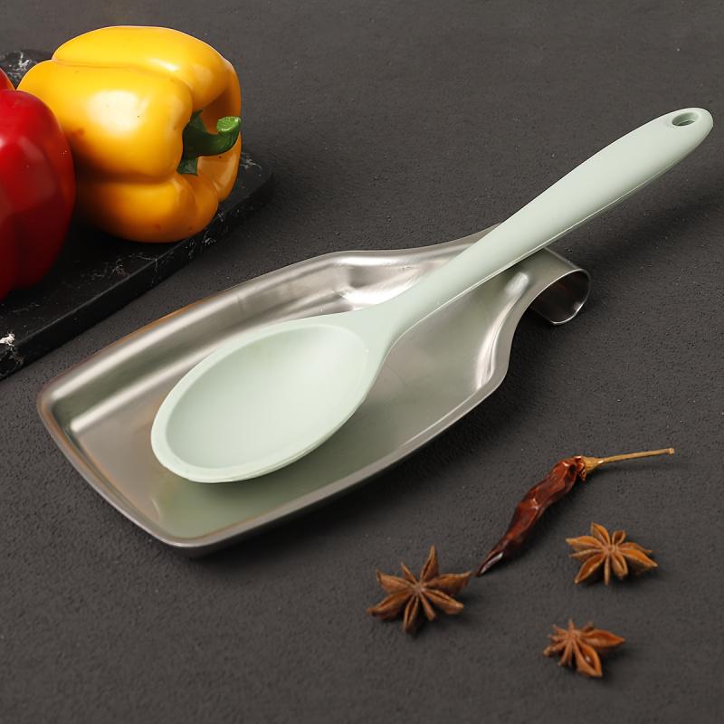 Kitchen Spoon Rest for Countertop, Utensil Holder with Drip Tray, Cutlery Organizer Rack, Cooking Utensils Shelf, Food Serving Tray for Spatula Ladle, Dinnerware Storage for Home Restaurant, 1 Pack