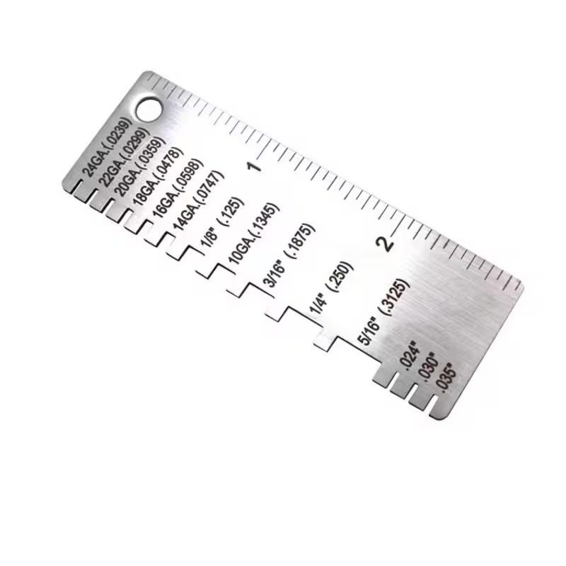 Stainless Steel Welding Thickness Gauge, Wire Gauge Measurement Tool, Dual-Sided Round Wire Cable Sheet Gage, Welding Material Thickness Tester