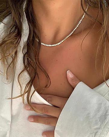 Diamond Pendant Gold Necklace for Women Dainty 18k Gold Plated Choker Necklaces Simple Gold Jewelry Gifts for Women Girls