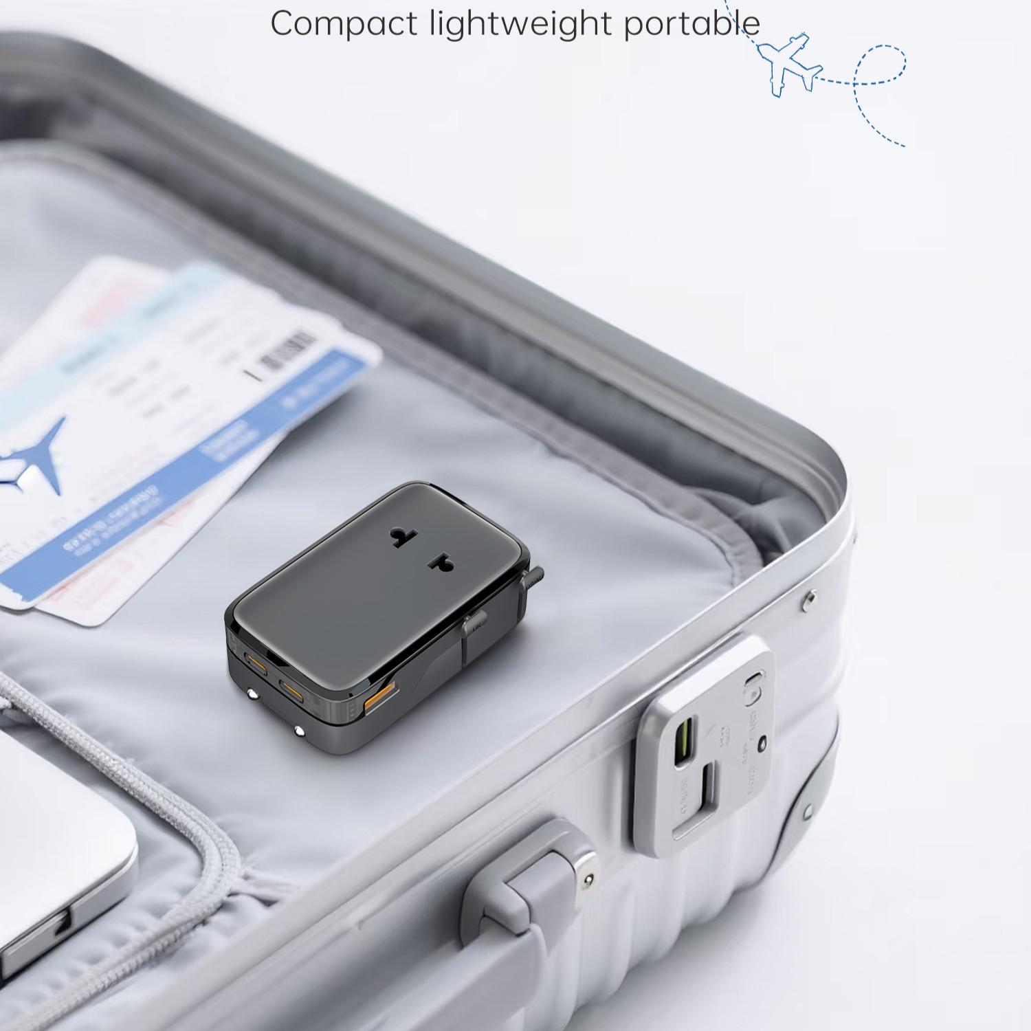 35w Gan Universal Travel Adapter, 1a2c Fast Charging, Multi-Port Charger, Compatible with Uk Us Eu Au Plugs, Ideal for Business Trips