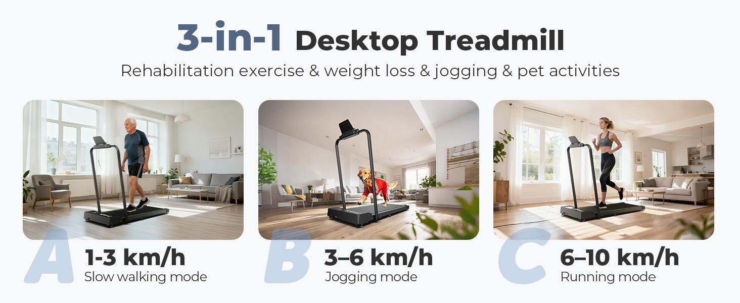 【New Year Sale】Portable Walking Treadmill with Handrail, Low-Noise Motor, 265lbs Weight, 6.2MPH Home Treadmill , Touch/Remote Control, 3 Modes & Quiet Operation, Recovery Machine for Home Use