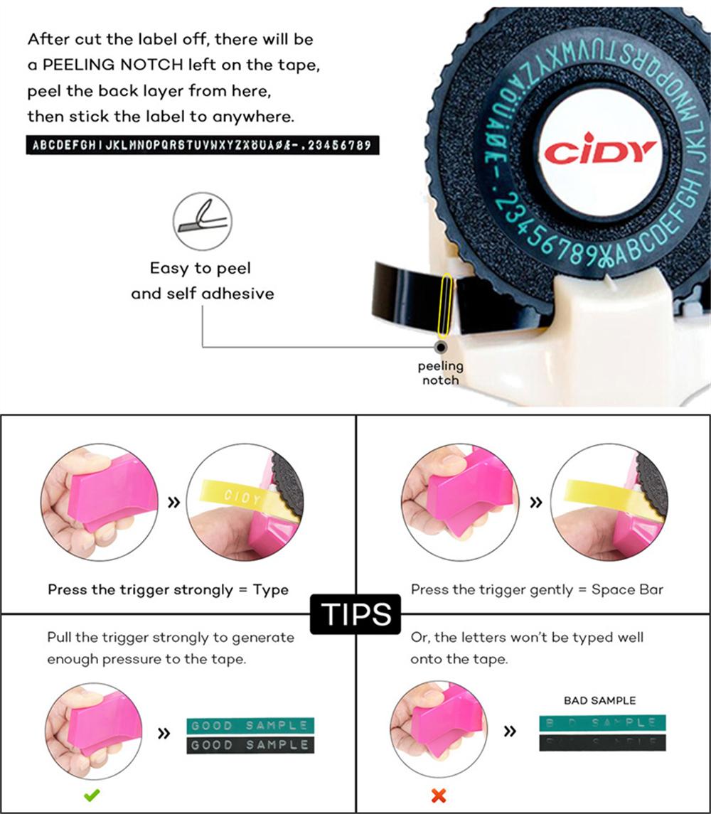 2026 New Small C101 Label Maker, 3D Embossed Label Writer, Replaces Motex E101, Free 2 Rolls 9mm*3m Tape, Office & DIY Use, No Battery Included