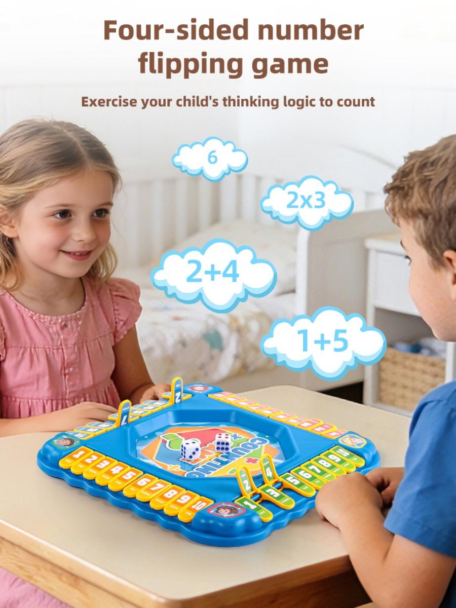 Educational Math Board Game, Table Math Game, Fun Number Calculation Game, Cartoon Design, Dice and Chess Pieces, Parent-Child Interaction Toy, Early Learning Tool, Birthday Party Gift, Math Learning Tools