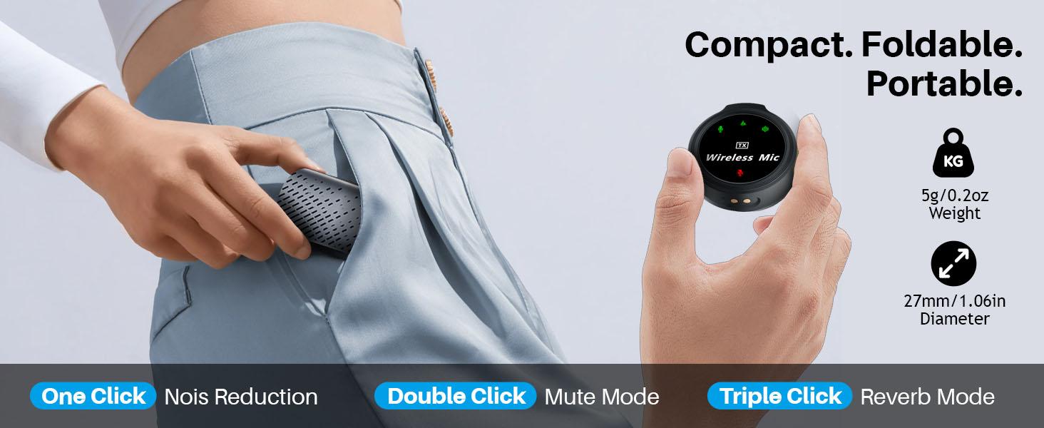 2Pack Wireless Lavalier Microphone for iPhone 16 15 iPad Android with Charge Case, Mini Clip/Magnetic Mic for Lightning/USB-C Smart Device Video Recording, Vlogging, YouTube, Interviews, 300FT