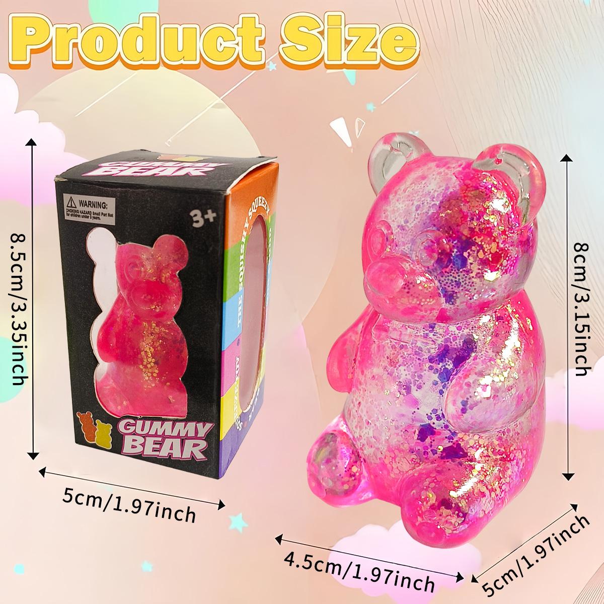 1/4pcs Gummy Bear Squish Fidget Toys Stress Balls for Kids ,Squish Sugar Ball Sensory Toys, Party Favors for Kids Squeeze Toy, Stress Relief Toy Squeeze Ball, Easter Basket Stuffers