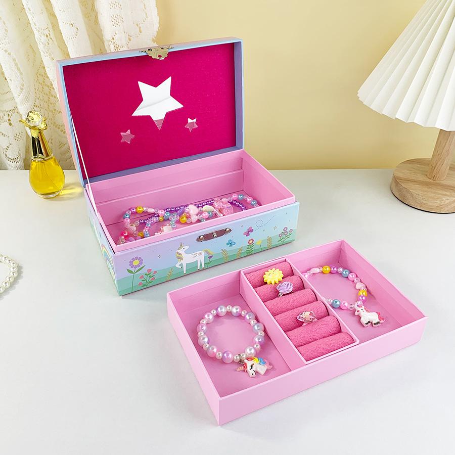 1pc Unicorn Pattern Arch-Shaped Storage Gift Box, Jewelry Organizer for Bracelets Earrings, Home Decor, Ideal for Valentine's Day Birthday Anniversary Mother's Day Christmas Gift Wrapping