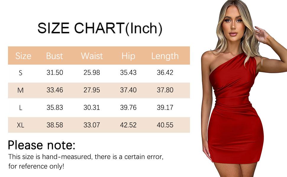 OYV Women's Satin One Shoulder Sleeveless Ruched Bodycon Party Club Mini Dress