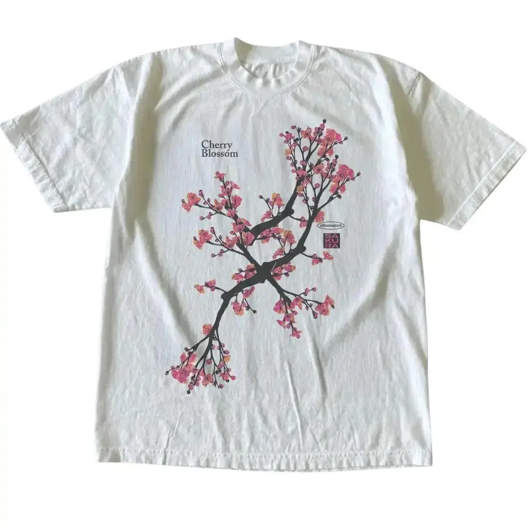 Sakura Cherry Blossom Japanese T-Shirt, Tree Shirt, Natural Tee, Gifts Shirt, Unisex Vintage Graphic Tees Gothic Grunge Y2k Emo Scene Amity Affliction Style Clothes Men Women Streetwear