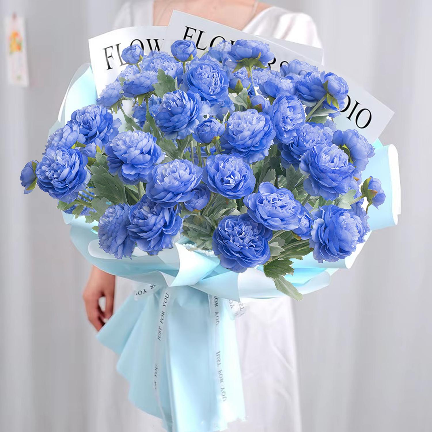 Molilito Peony Bouquet — 20 Stems (≈60 Heads), 50 cm, Bendable Stems for Wedding & Home Décor (Vase Not Included)