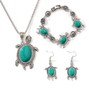 Fashion Turquoise TorToise Suit Exotic Three Piece Set Jewelry