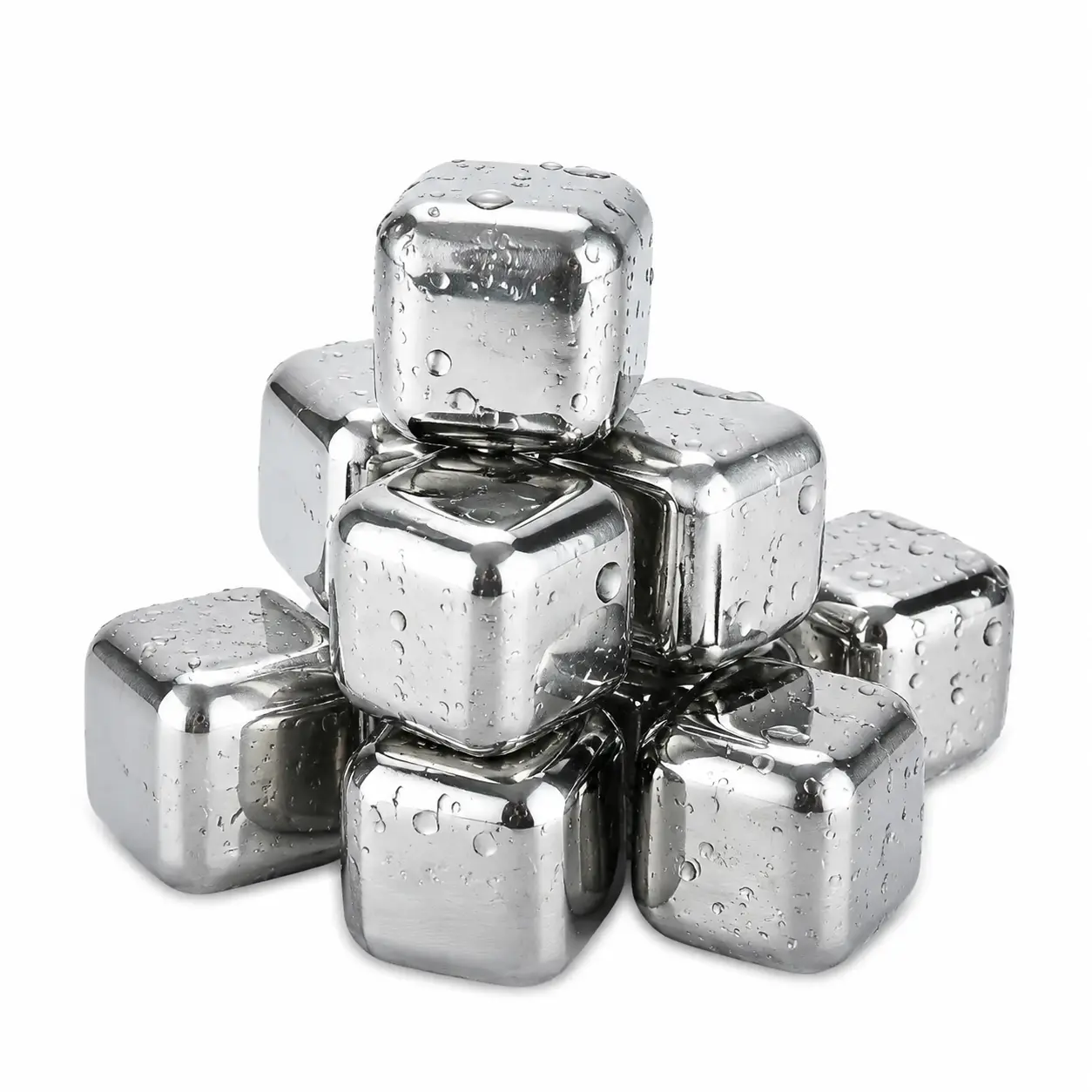 Premium Stainless Steel Whiskey Stones Gift Set – Non-Diluting, Reusable Chilling Cubes for Whiskey, Bourbon, and Spirits – Food-Safe, Rust-Resistant, Fast-Cooling Bar Accessories for Home and Professional Use