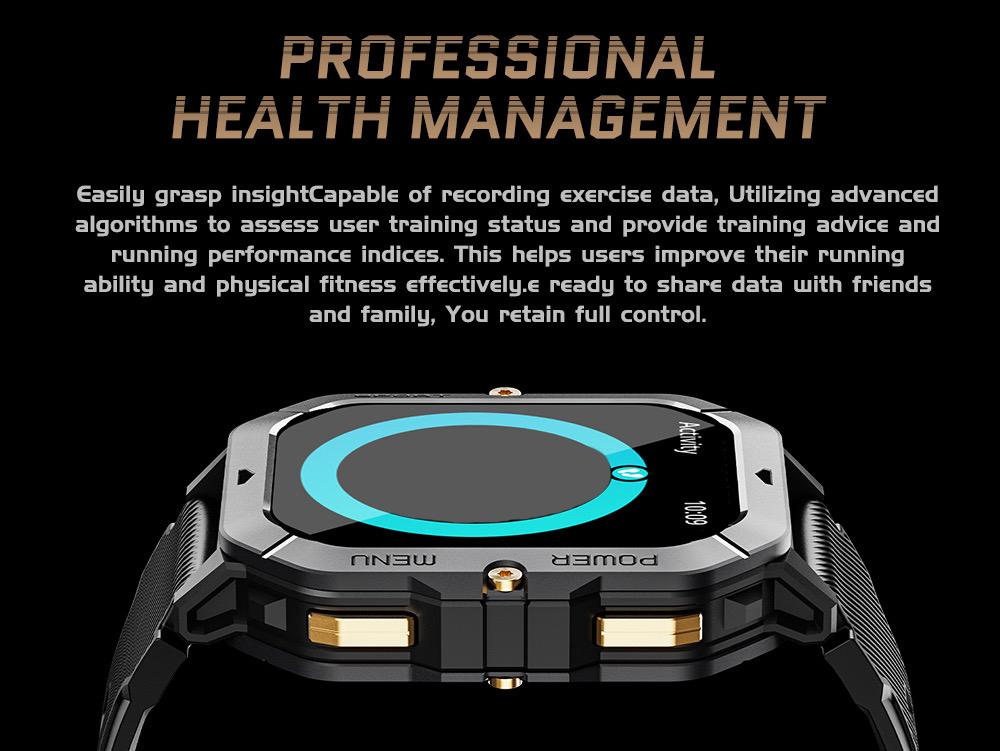 C28 Smartwatch Waterproof 2.02 Inch HD Display Ai Features Supports 10m Depth Battery Capacity 410mah over 120 Sports Modes Heart Rate Sleep Monitor