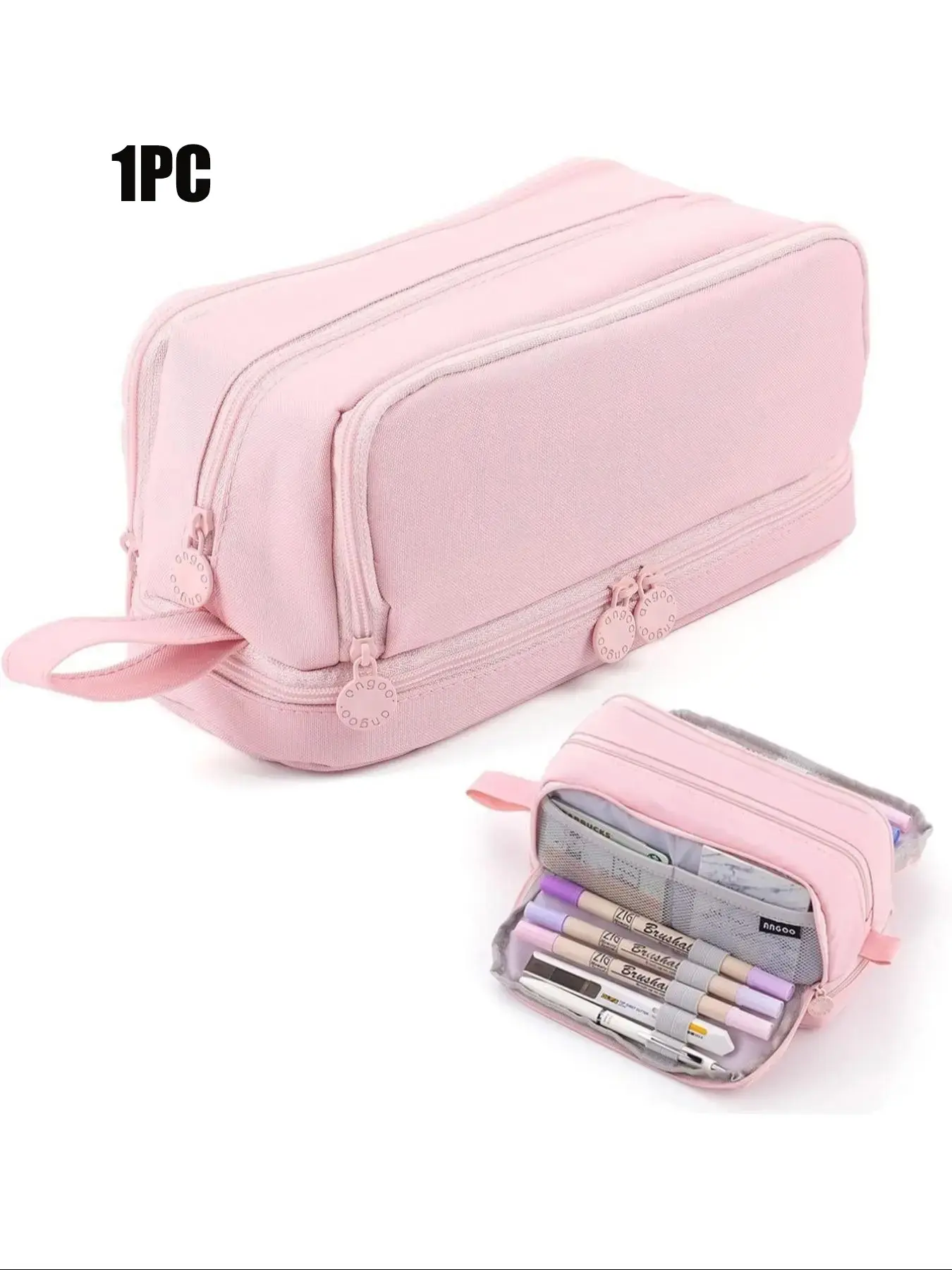 Large Capacity Pencil Bag with 4 Compartments, Multi-Compartment Pencil Case, Stylish School Supplies Organizer for Teens and Adults, College Essentials