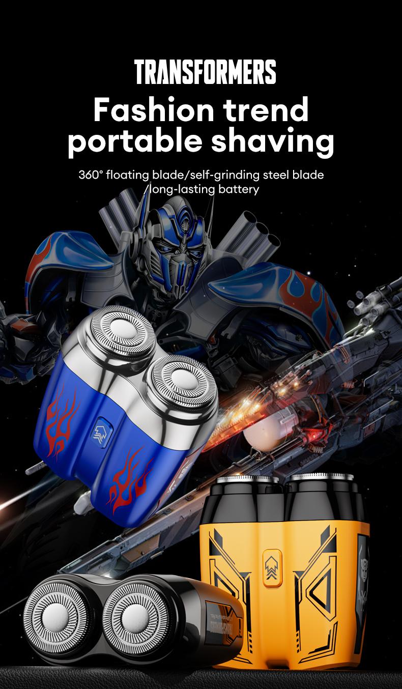 TRANSFORMERS Mini Shaver, 360° Floating Head, Dual-Arc Blade Net, Portable & Waterproof, Ultra-Long Battery Life, Best Gift