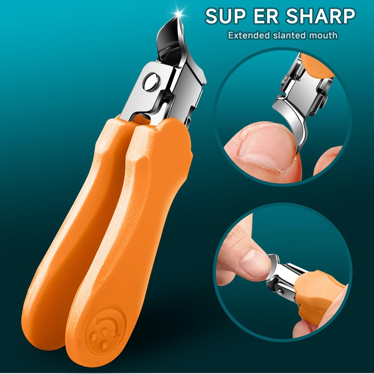 Specialized nail clippers for thick and hard toenails - Large opening anti-splash design, ultra-sharp blades, suitable for embedded toenails, for both home and salon use - Durable structure, nail embedding care, compact storage, classic style, sturdy cons