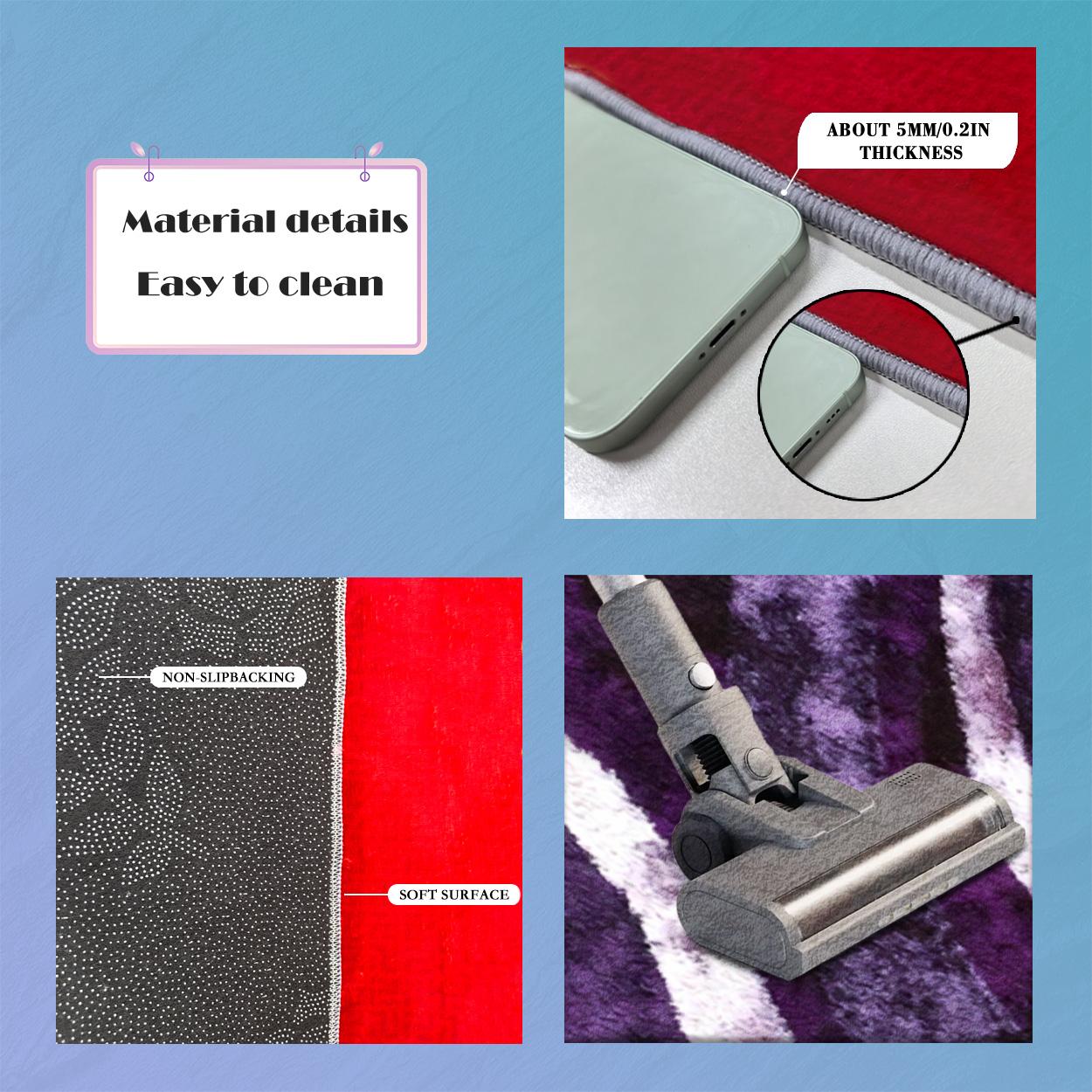 Velvet soft and comfortable patterned printed carpet, Shaggy Area Rug, Living Room Rug, suitable for multiple scenarios, available in various sizes, soft and non-shedding.