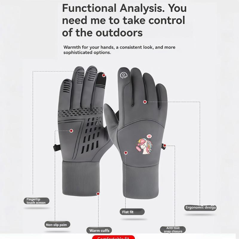 1 pair with Rainbow Unicorn Drawstring Unicornwinter gloves Touchable gloves Touch Screen Warm Daily Use for Men Women Warm Christmas gifts Trendy Modern keep warm Classic